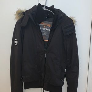 super dry fur hooded bomber